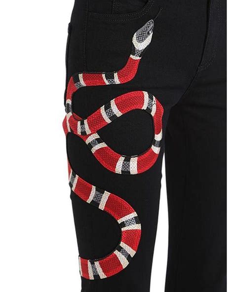 black jeans with snake gucci|gucci snake jeans men.